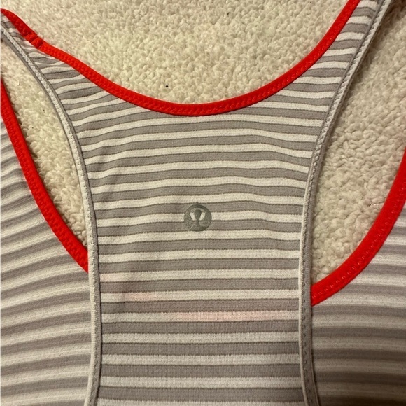 Lululemon What The Sport Singlet Racerback Tank Top Silver Stripe White - Picture 11 of 14